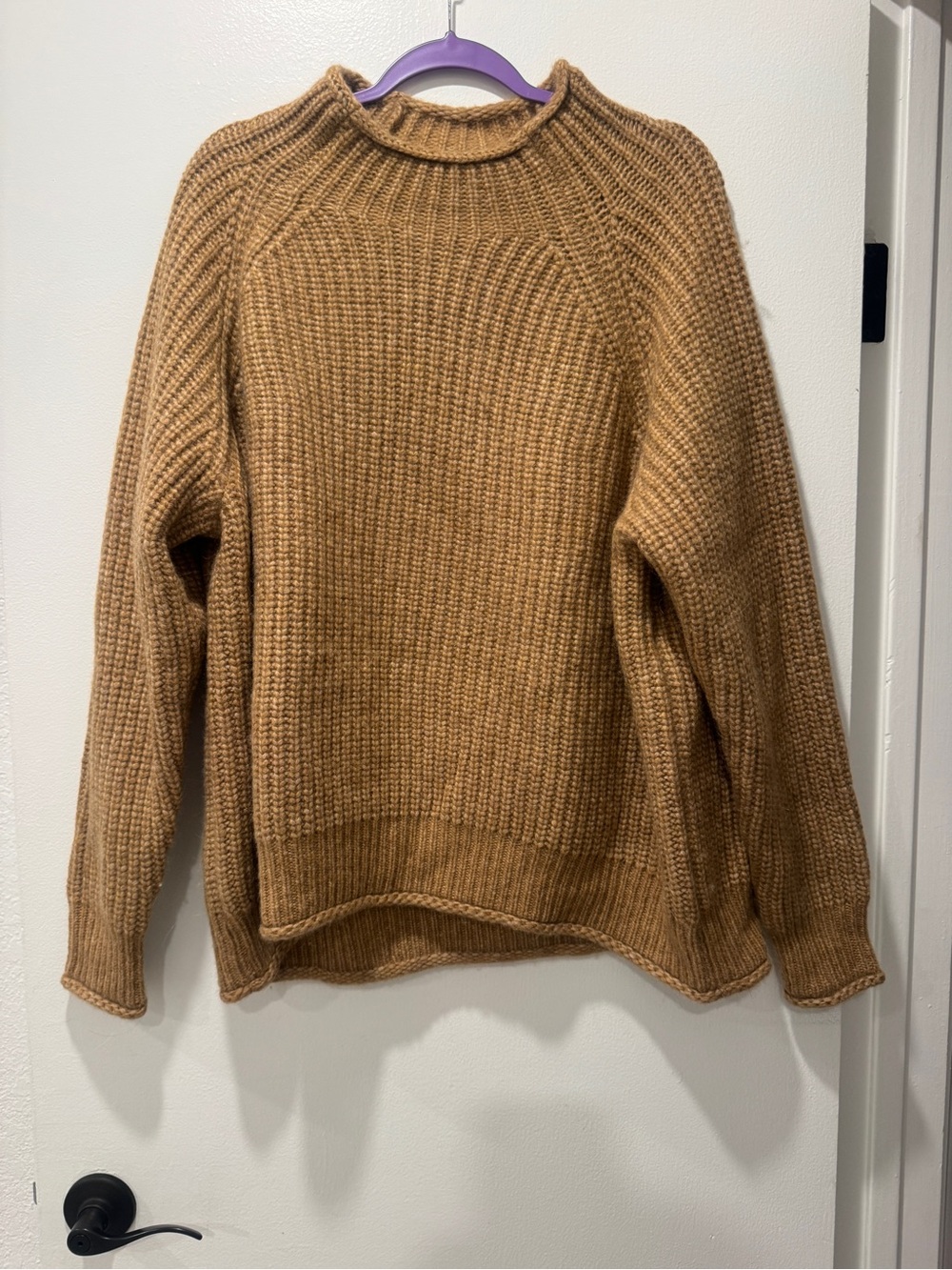 NWT Outerknown Wool Alpaca Chunky Knit Sweater Camel Brown |Luxury Cozy Knit | L
